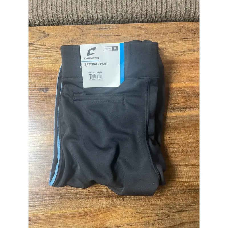 Black Unisex Youth  Champro Game Pants (New)