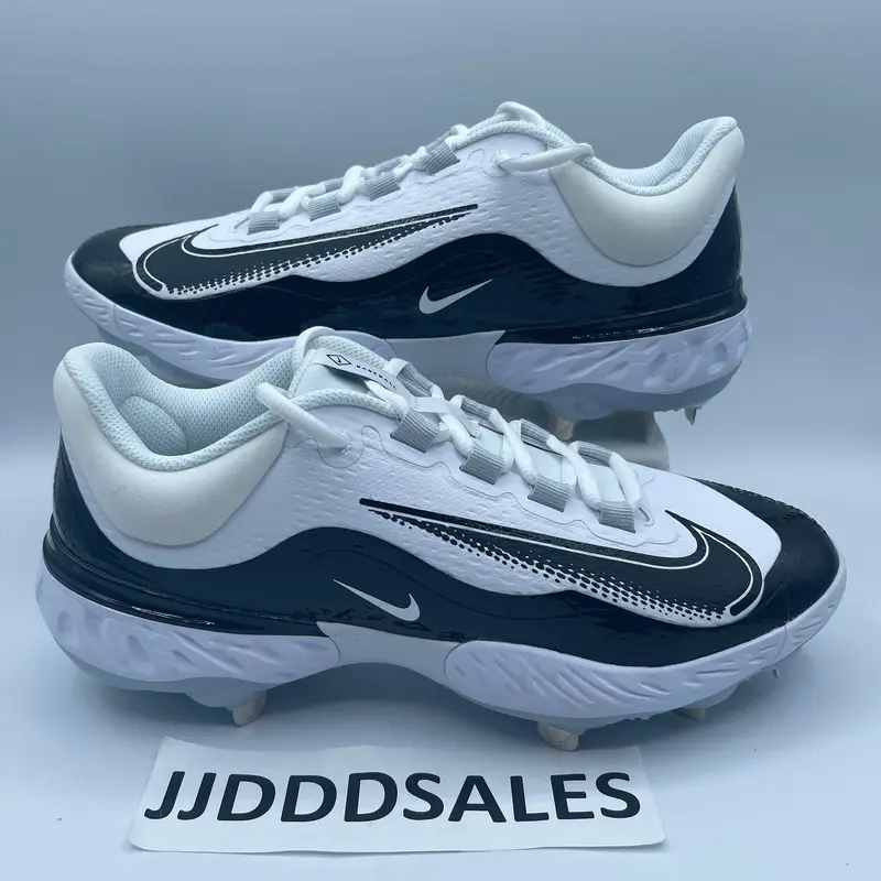 Nike Alpha Huarache Elite 4 Low Metal Baseball White Black FD2745-101 Mens 9.5  New