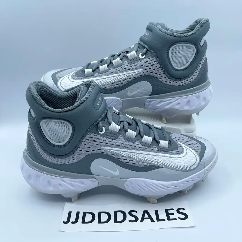 Nike Alpha Huarache Elite 4 Mid Baseball Cleats Gray DJ6520-012 Men's Size 7 NEW