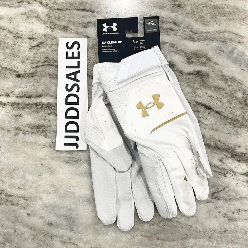 UNDER ARMOUR UA CLEAN UP BASEBALL BATTING GLOVES WHITE 1365461-101 MENS 2XL NWT
