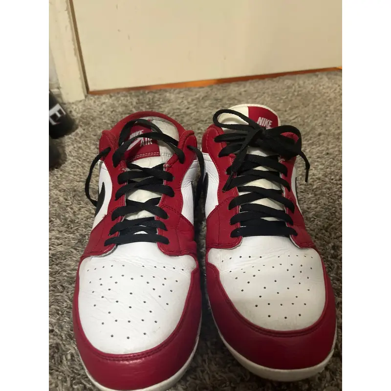 Red Men's Size M 12.0 (W 13.0) Adult Nike Low Top Air Jordan Molded Cleats (Used)