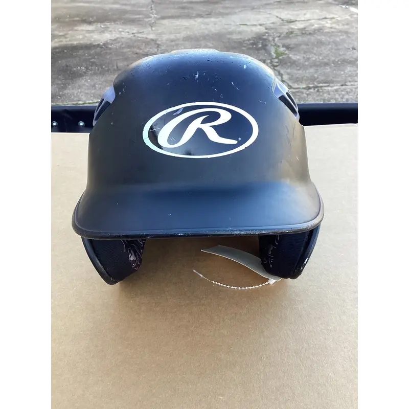 Black & Gray Used Rawlings Mach Size 6 3/8-7 1/8 Batting Helmet  R16J-R1