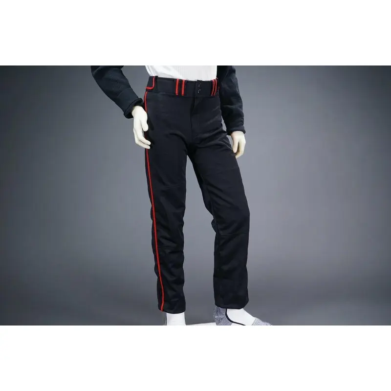 COMBAT PIPED STOCK OPEN BOTTOM BASEBALL/SOFTBALL PANTS, BLACK/RED ~ YOUTH SMALL