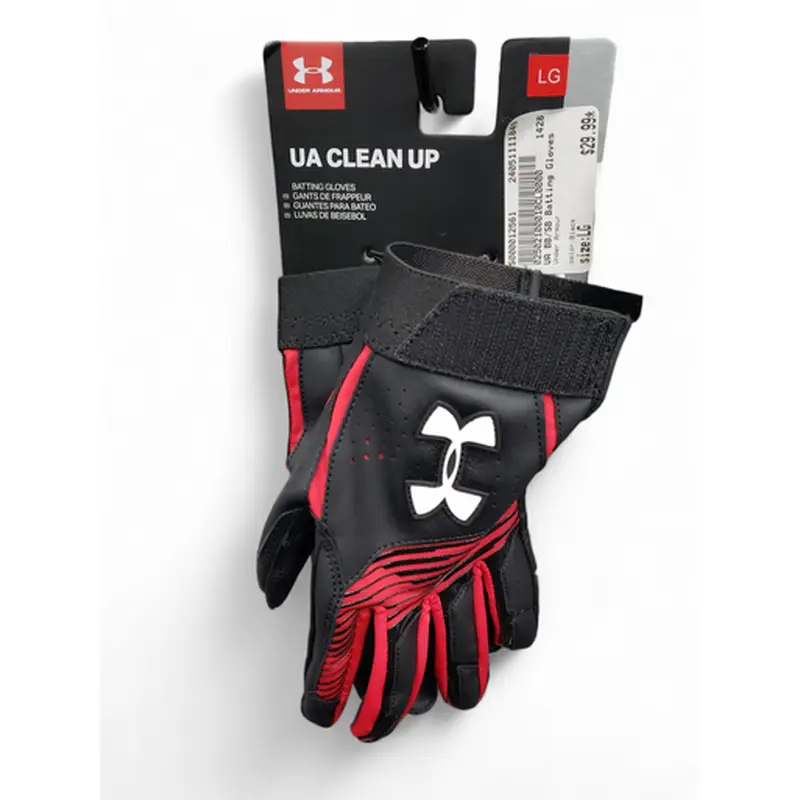 Used Under Armour BB/SB Batting Gloves Black LG 11849-S000012561
