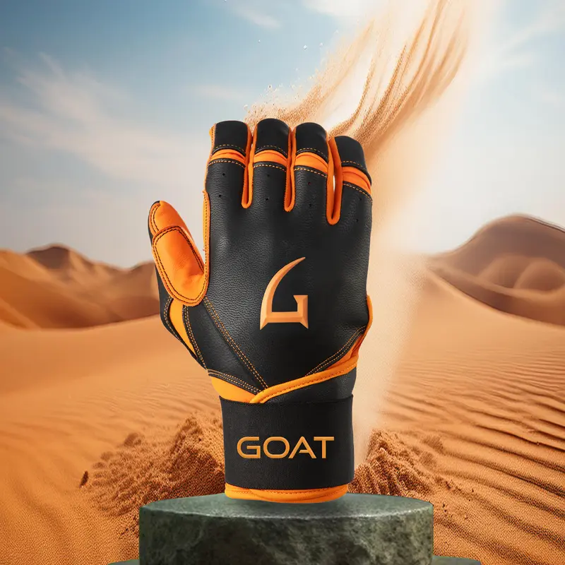 GOAThletic Batting Gloves - Black & Orange - YOUTH EXTRA LARGE