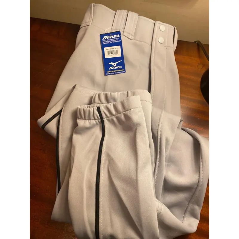 Mizuno Gray W/ Black Piping Adult XL Pants Hemmed bottom
