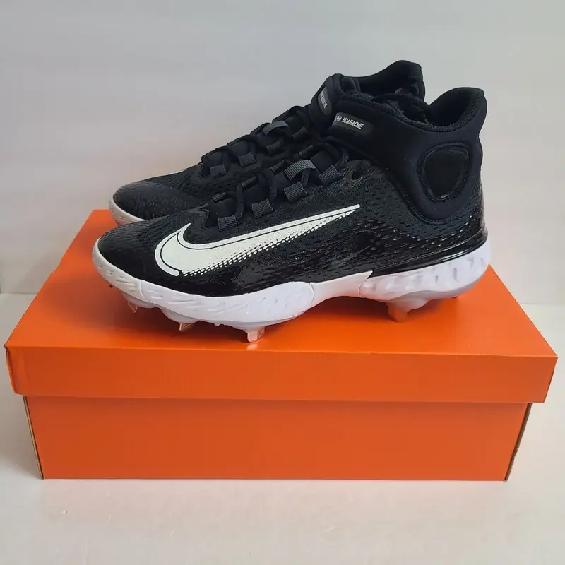 Nike Alpha Huarache Elite 4 Mid Baseball Cleats DJ6520-001 Size 13 Black