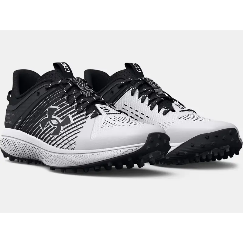 HOT Under Armour Men's UA Yard Turf Baseball Shoes 3025593-002 Black/ White