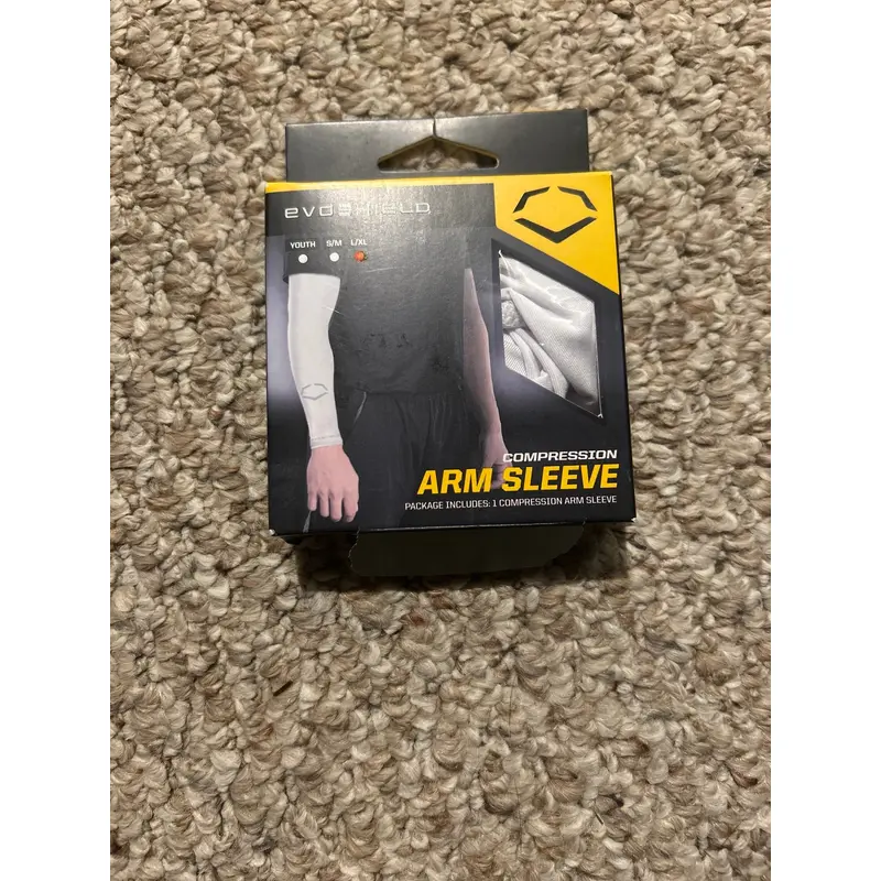New Evoshield Baseball Compression Arm Sleeve L/XL White
