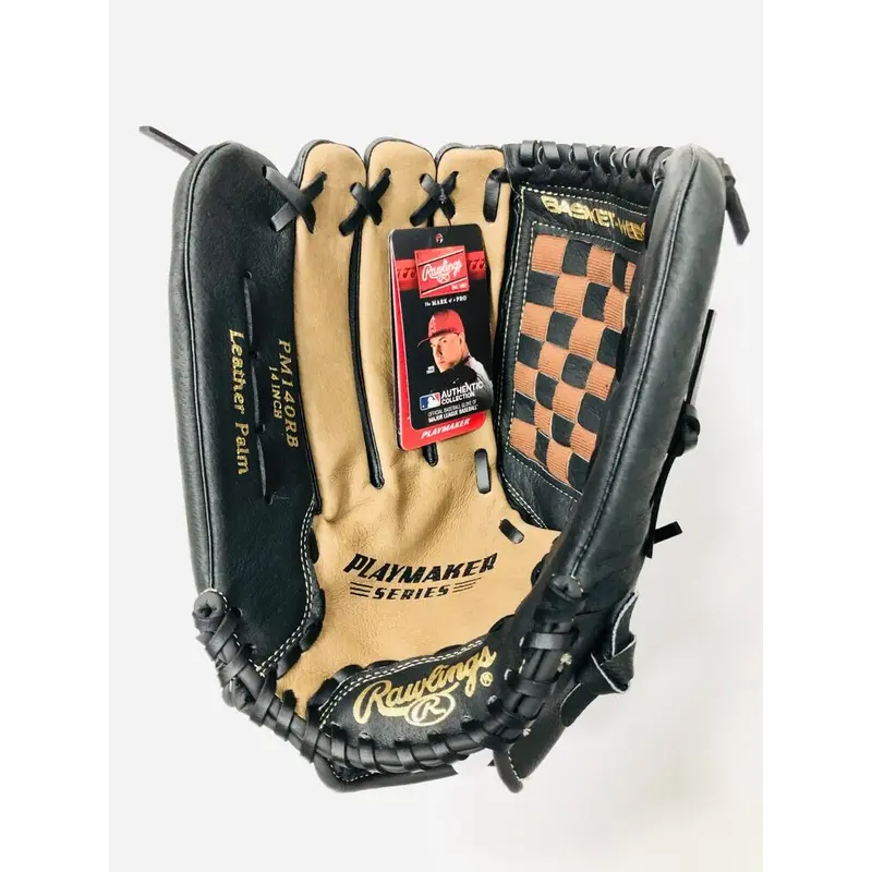 New Rawlings Playmaker 14" softball glove PM140RB-0/3 LHT left basket baseball