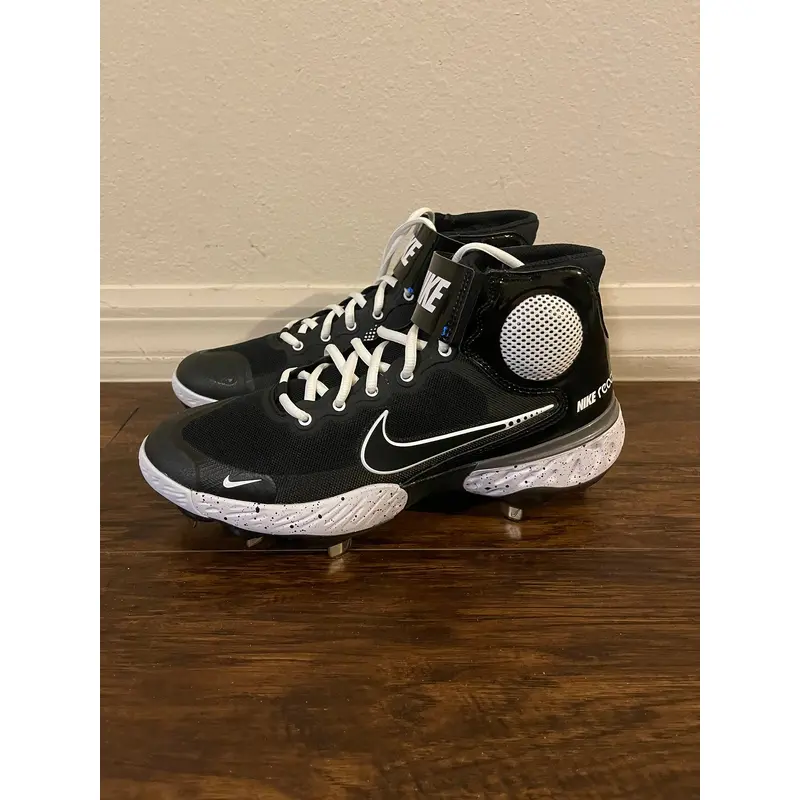Nike Alpha Huarache Elite 3 Mid Black Metal Baseball Cleats Size 7.5 CK0745-011
