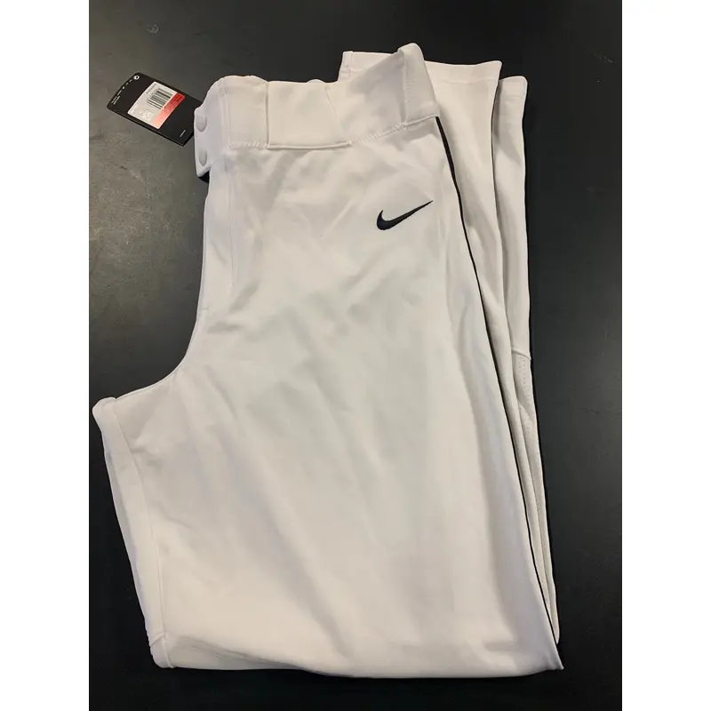 Mens Nike Baseball Pant - white with black stripe
