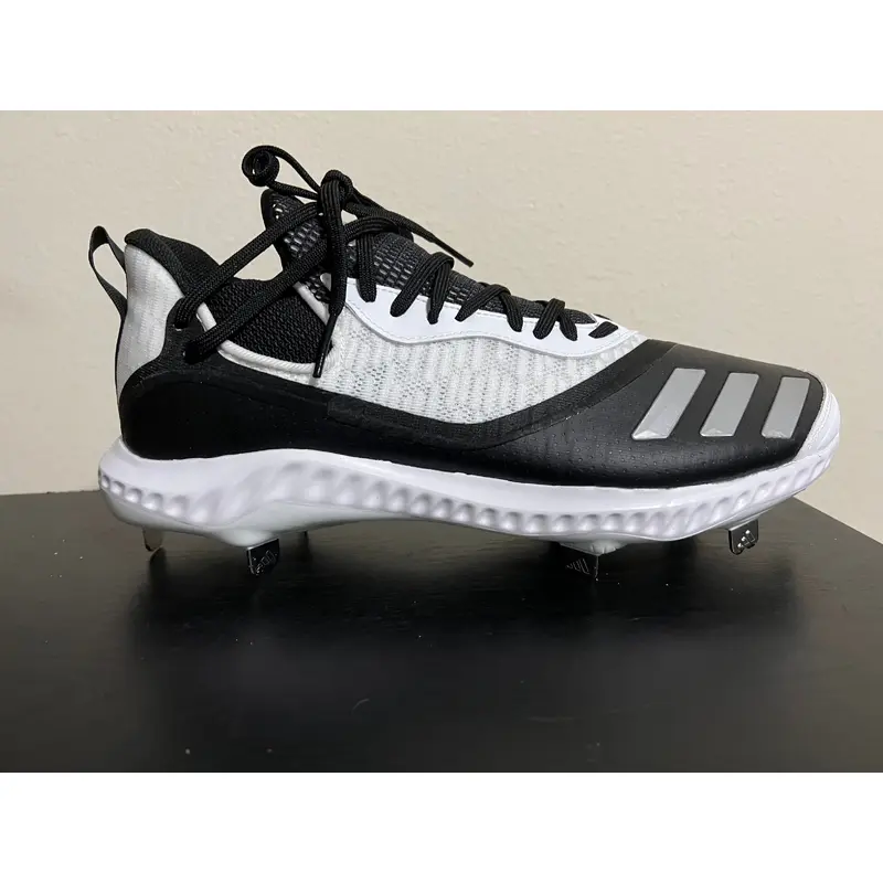 Adidas Icon V Bounce Iced Mens Metal Baseball Cleats Black/White Size 12