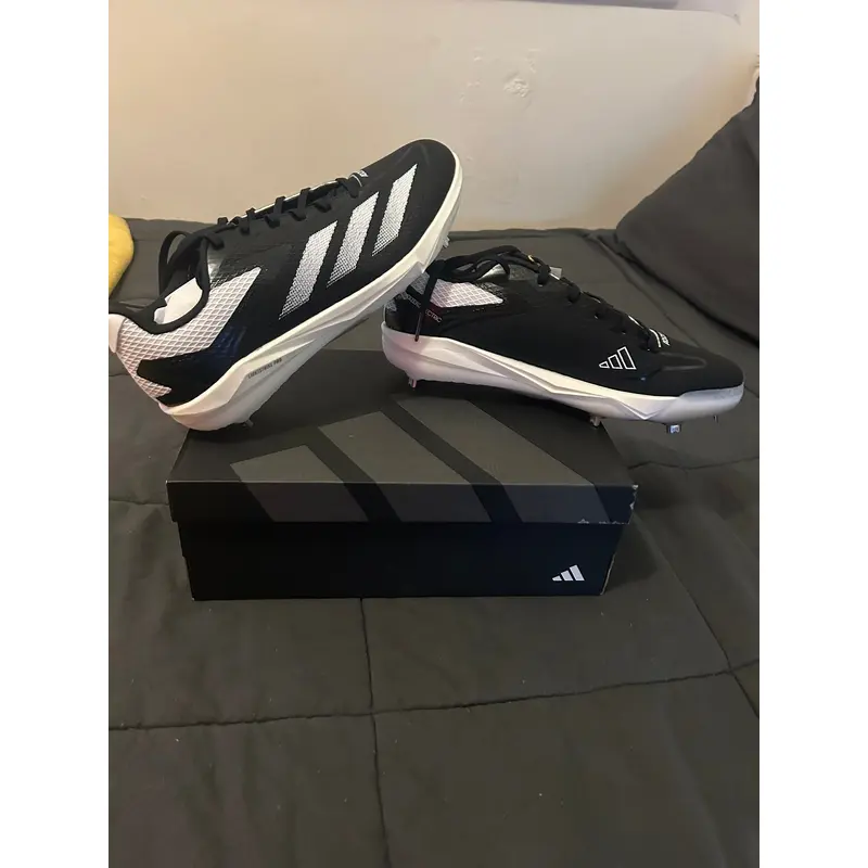 Black Men's Size 13.0 (W 14.0) Adult Adidas Low Top Adizero Metal (New)