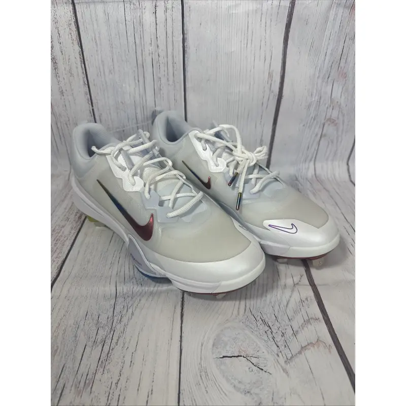 Nike Force Zoom Trout 9 Pro Rainbow Baseball Cleats White FB2907-106 Size 10