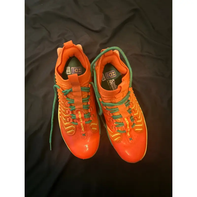 Orange Men's Size M 10.5 (W 11.5) Under Armour Harper 9 Low Top Molded Cleats (Used)