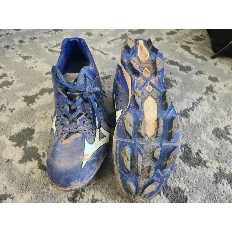 Blue Used Youth Kid's Size 7.5 (Women's 8.5) Molded Cleats Mizuno Low Top