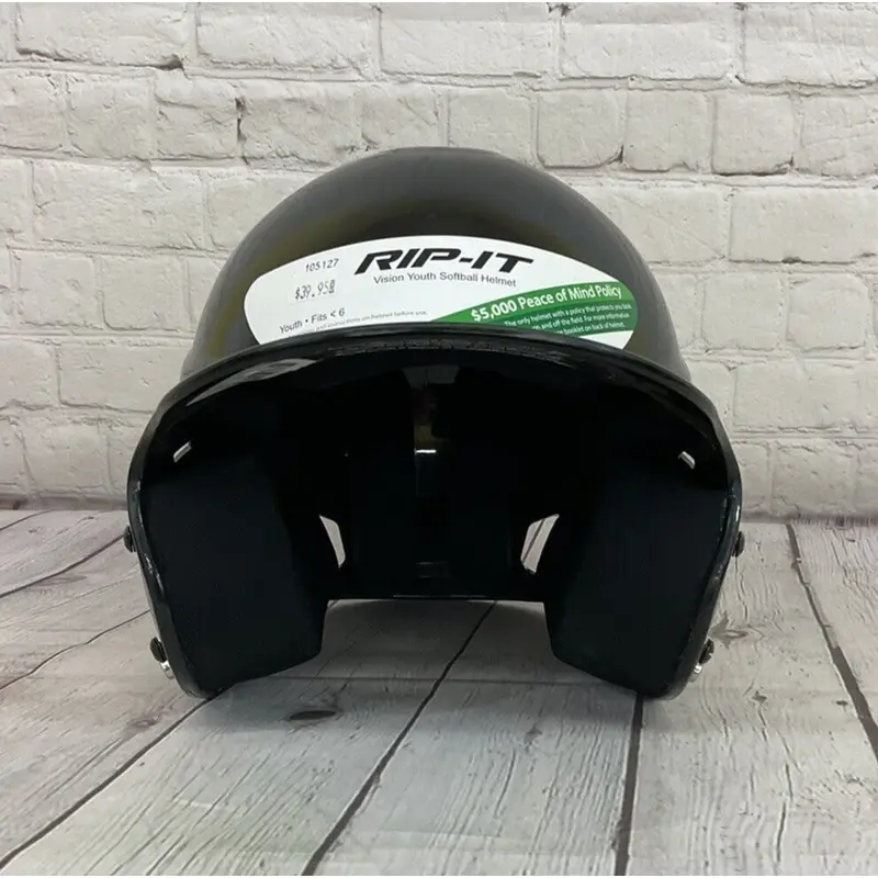 Rip It Youth Vision Size Junior Small Black Softball Batting Helmet NWT