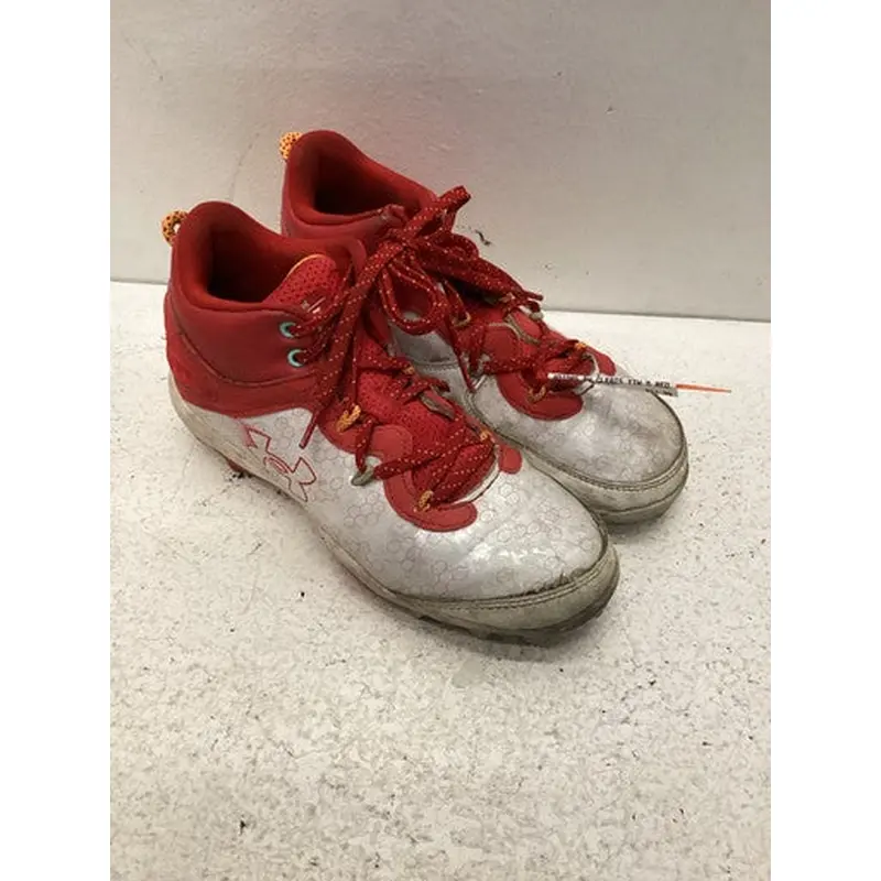 Used Adidas BH BASEBALL CLEATS BB/SB Cleats White And Red Junior 05 11443-S000196688