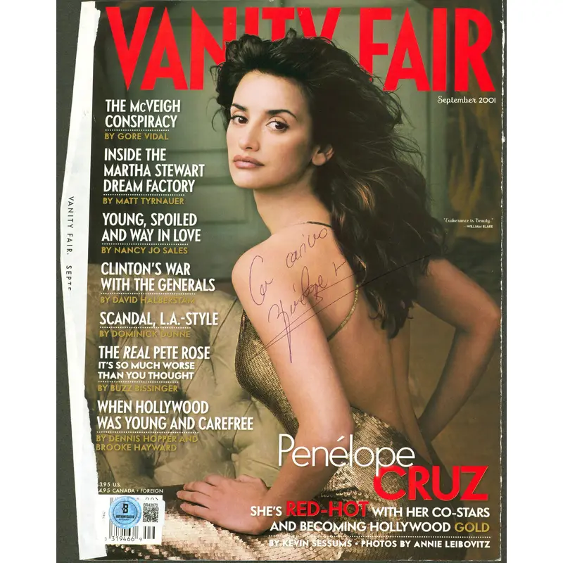 Penelope Cruz Signed Vanity Fair Magazine Cover September 2001 BAS #BR43970