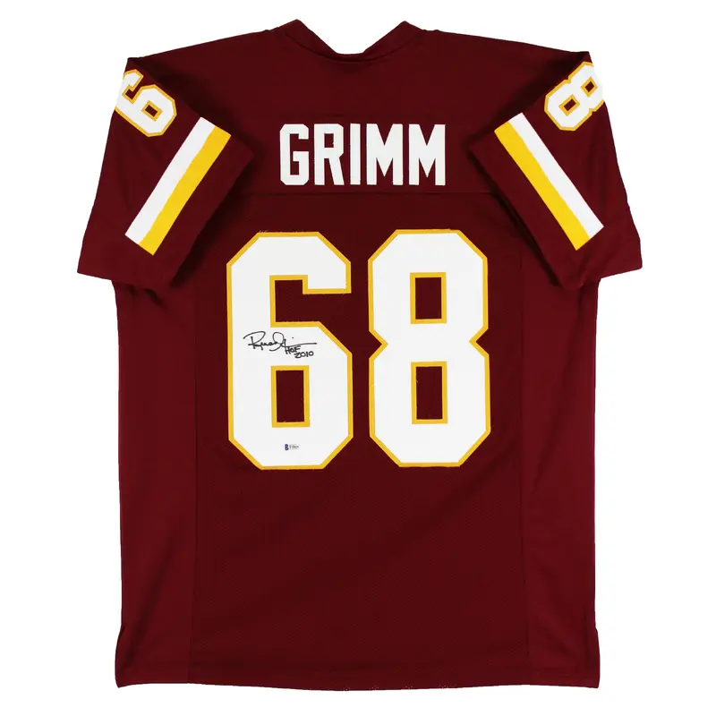 Russ Grimm "HOF 2010" Authentic Signed Maroon Pro Style Jersey BAS Witnessed