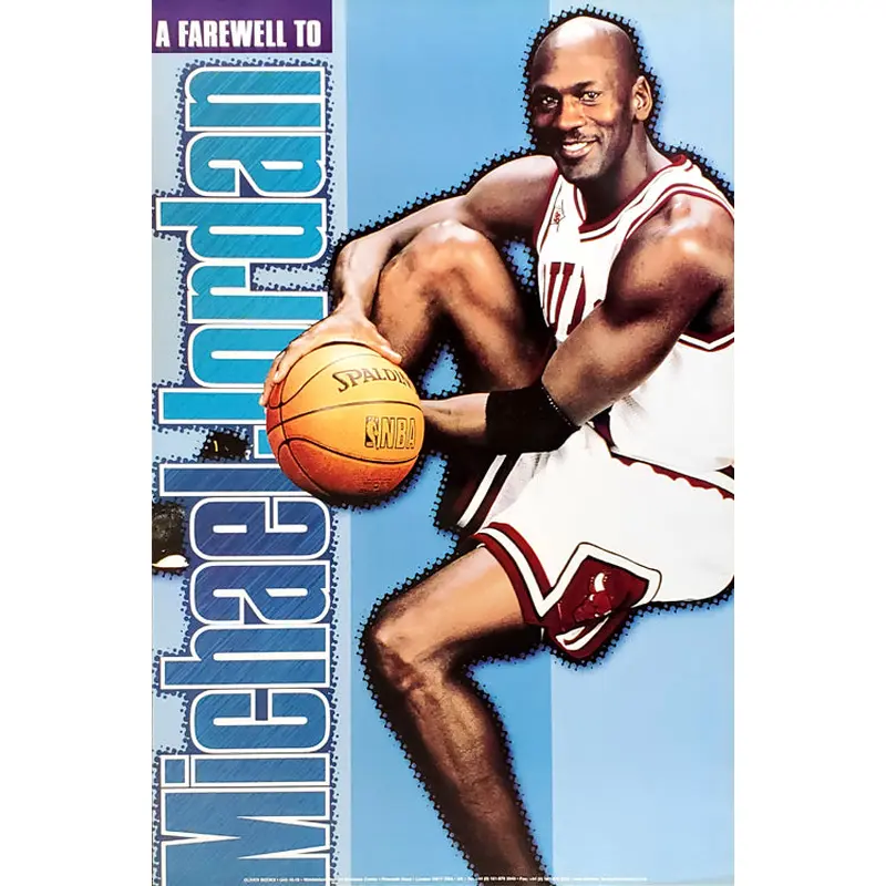 Michael Jordan "Farewell" Chicago Bulls Poster - Oliver Books 1999