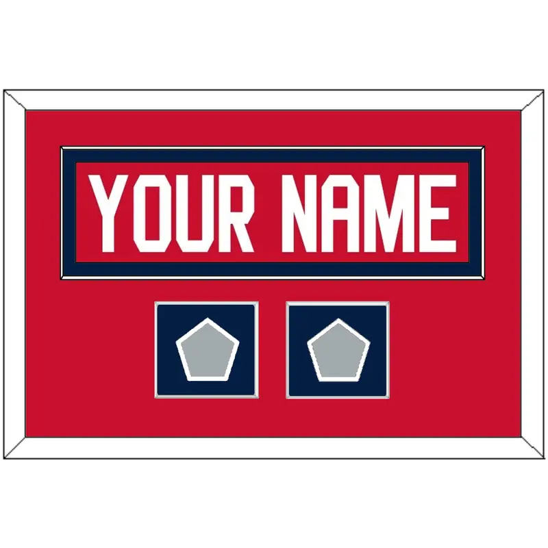 Florida Nameplate & 2 Stanley Cup Finals Patches - Home Red - Single Mat 3