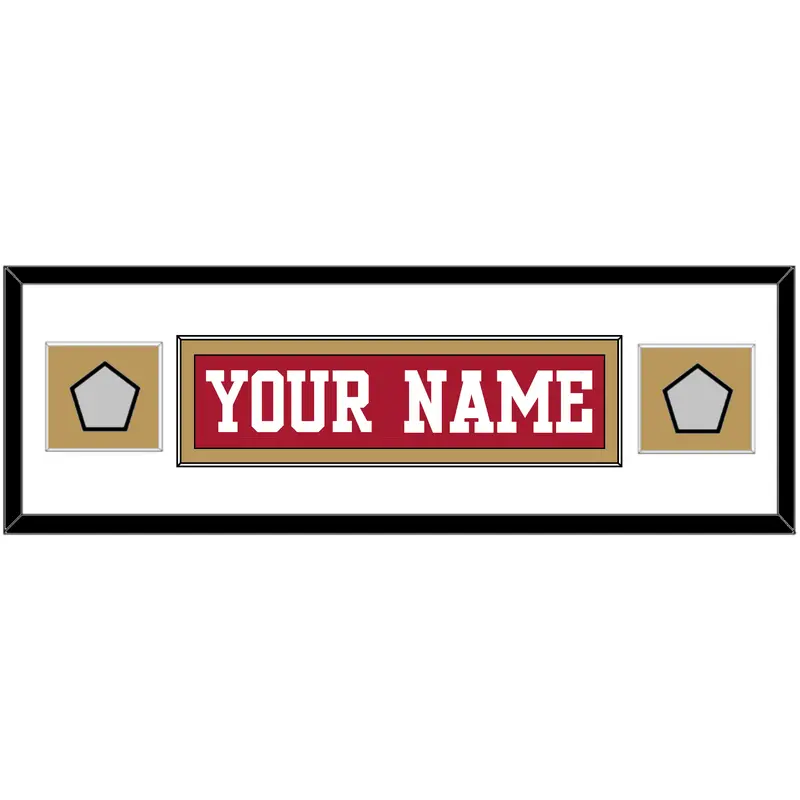 San Francisco Nameplate & 2 Super Bowl Patches - Home Red - Single Mat 2