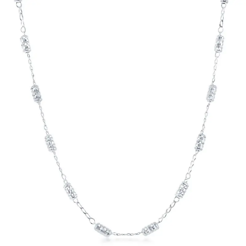 Sterling Silver Striped Rod Necklace