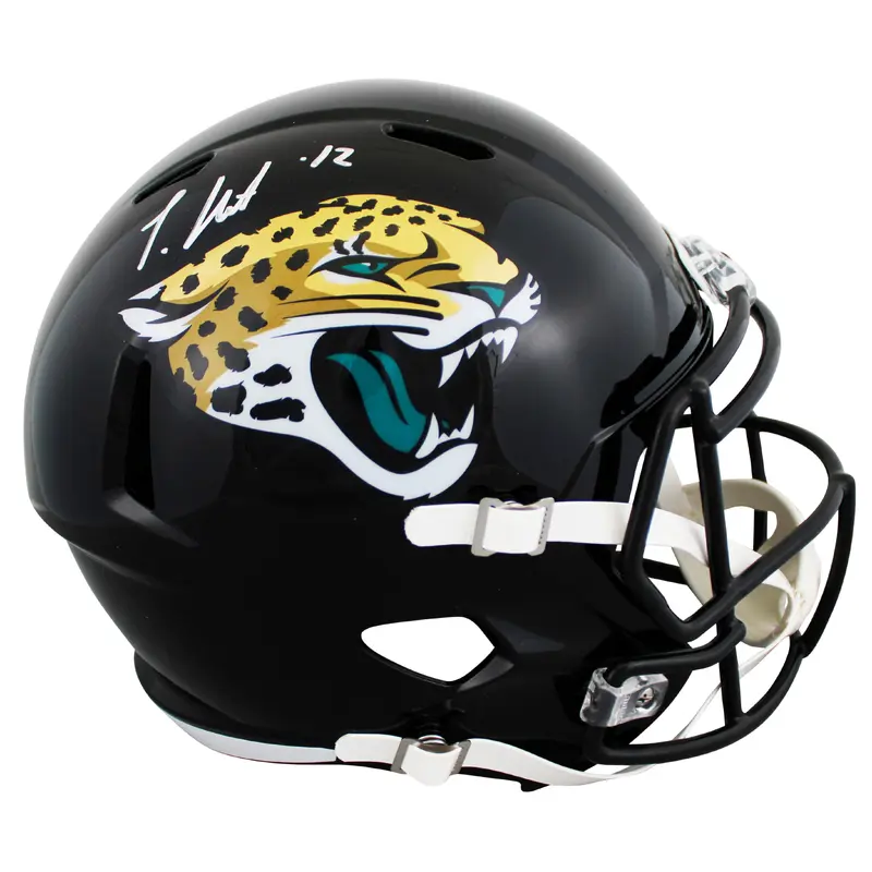 Jaguars Travis Hunter Authentic Signed Full Size Speed Rep Helmet BAS Witnessed