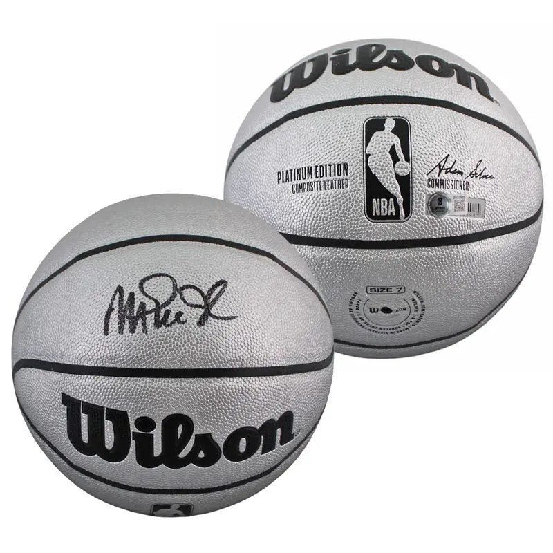 Lakers Magic Johnson Authentic Signed Silver Wilson Basketball BAS Witnessed