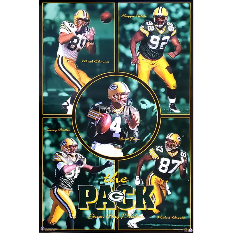 Green Bay Packers "The Pack" (1997) 5-Player NFL Action Poster- Costacos 1997