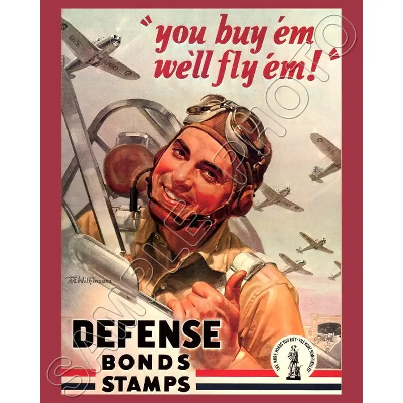 1942 WWII Poster Photo 8X10 Photo - Defense Bonds Stamps - 3090