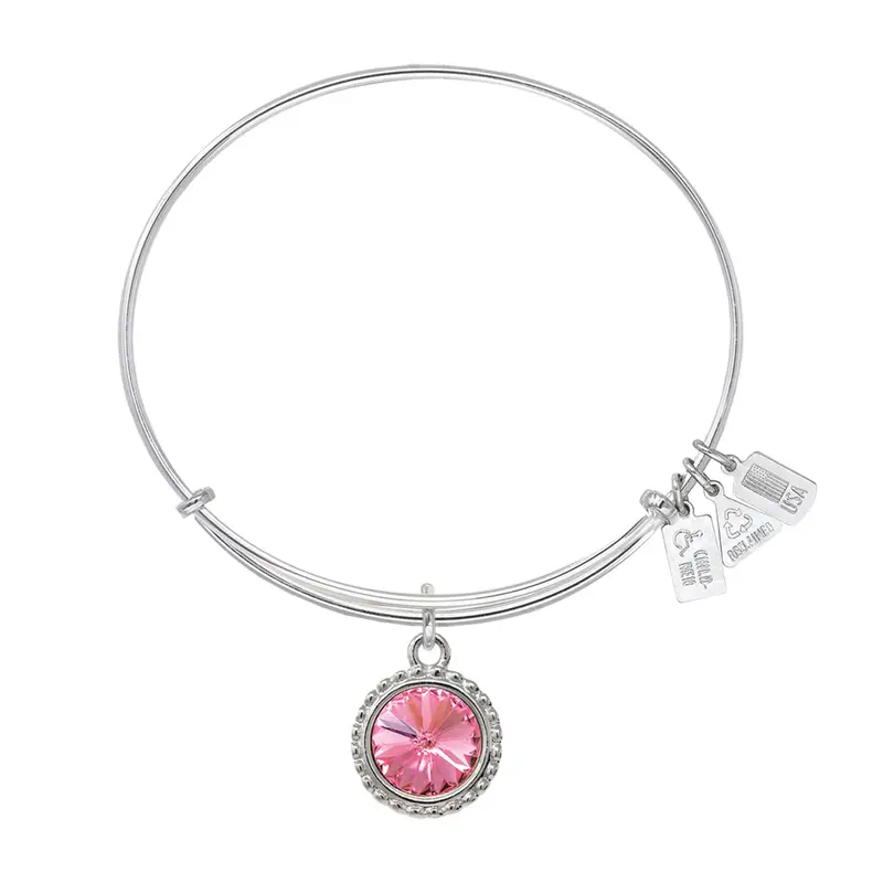 October Birthstone Charm Bangle