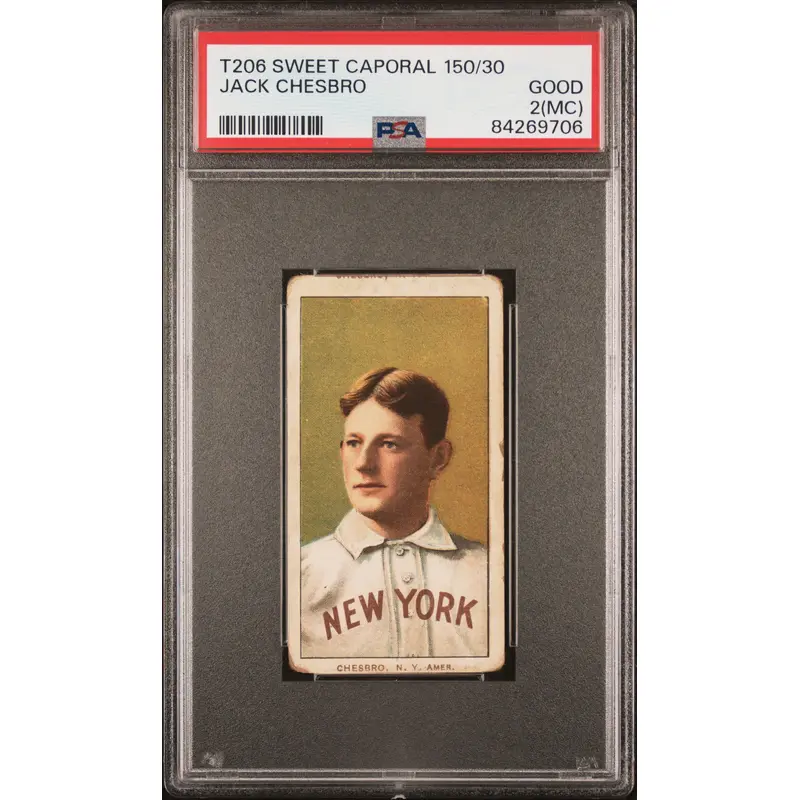 Jack Chesbro 1909-11 T206 Sweet Caporal 150/30 PSA 2 Good MC