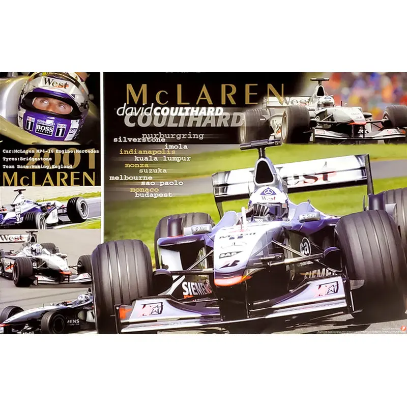 David Coulthard McLaren 2001 Formula 1 Racing Poster - UK 2001
