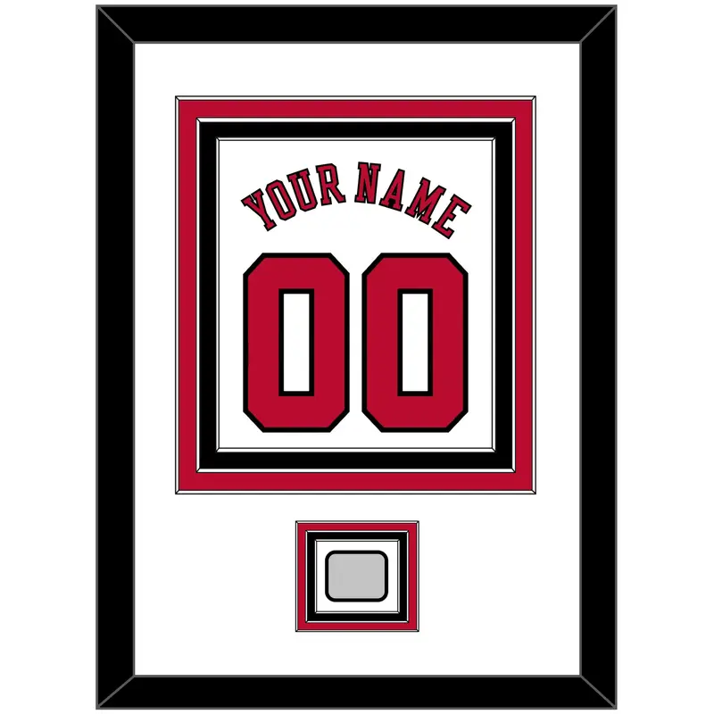 Chicago Name & Number With 6X Champions Patch - Home White (1986-2017) - Triple Mat 1