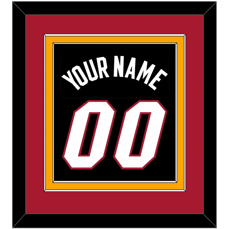 Miami Name & Number - Road Black (1999-2008) - Double Mat 3