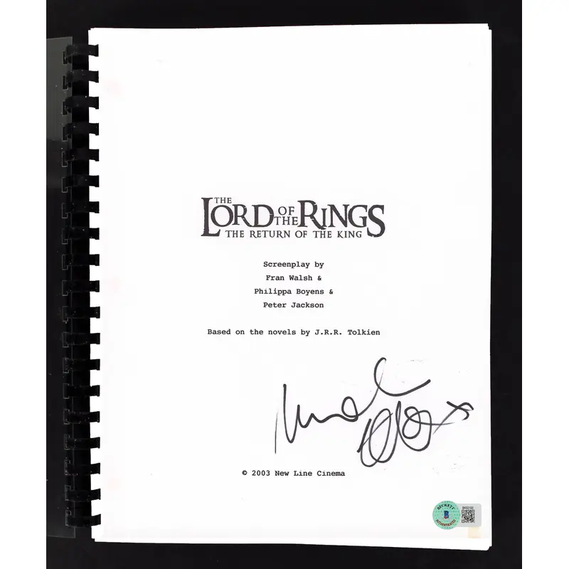 Miranda Otto The Lord of the Rings Signed Movie Script Autographed BAS #BK02193