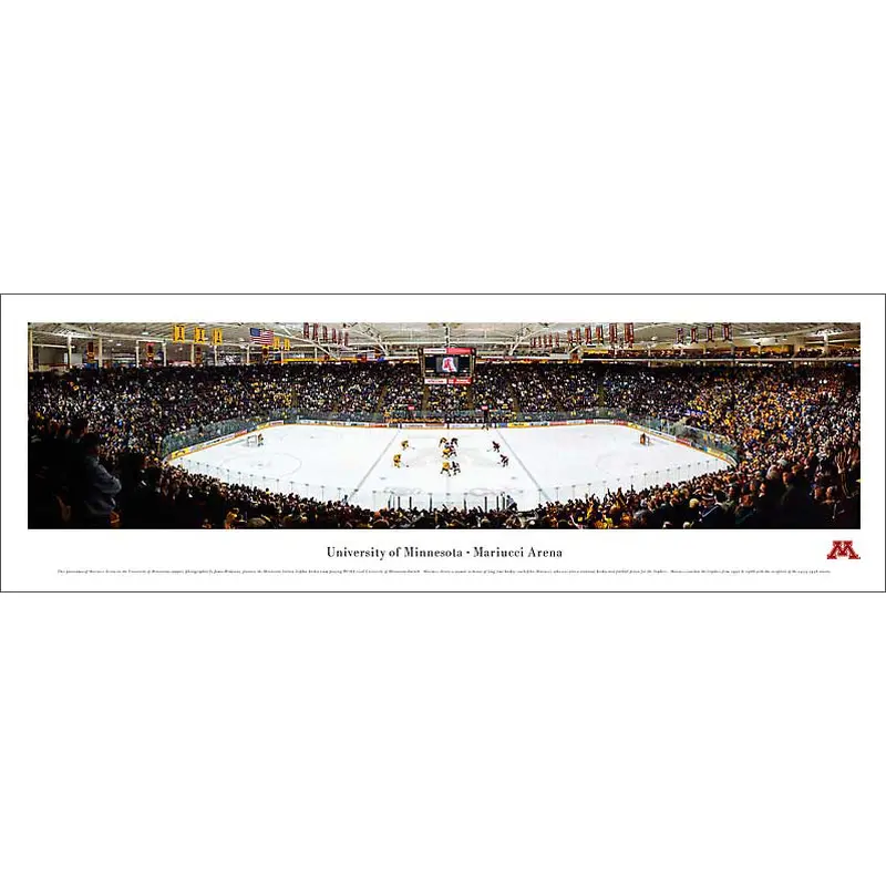 University of Minnesota Hockey Mariucci Arena Game Night Panoramic Poster - Blakeway