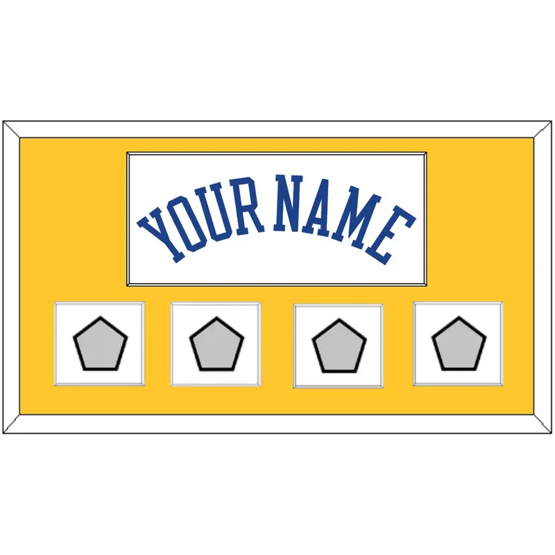 Golden State Name & 4 Finals Patches - Home White (2010-2019) - Single Mat 2