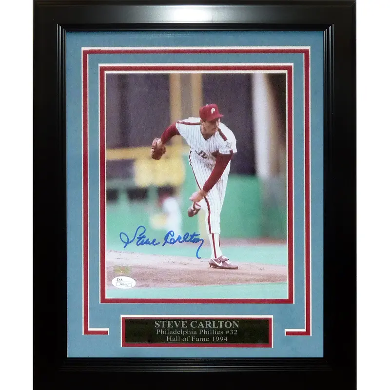 Steve Carlton Autographed Philadelphia Phillies Deluxe Framed 8x10 Photo - JSA