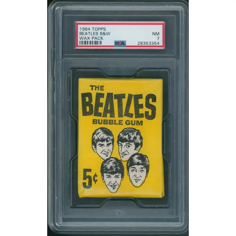 1964 Topps Beatles Black & White Unopened Wax Pack PSA 7 *3354