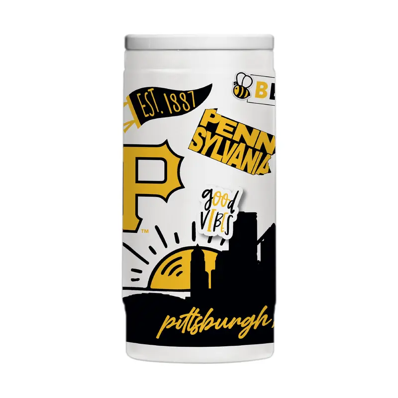 Pittsburgh Pirates 12oz Native Powdercoat SlimCan Coolie
