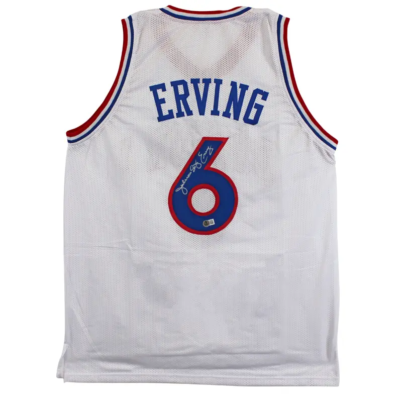 Julius "Dr. J" Erving Authentic Signed White Pro Style Jersey Autographed BAS