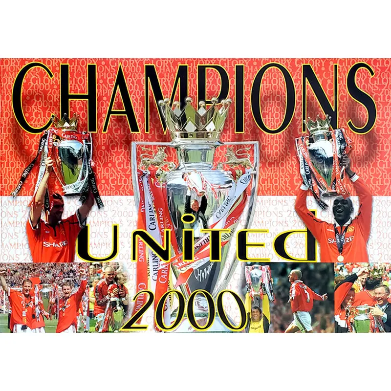Manchester United "Champions 2000" EPL Football Commemorative Poster - U.K.