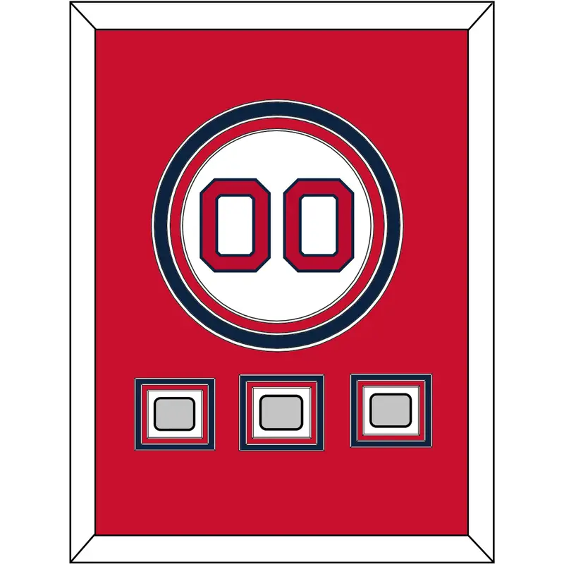 Boston Number & 3 World Series Jersey Patches - Home White - Triple Mat 2