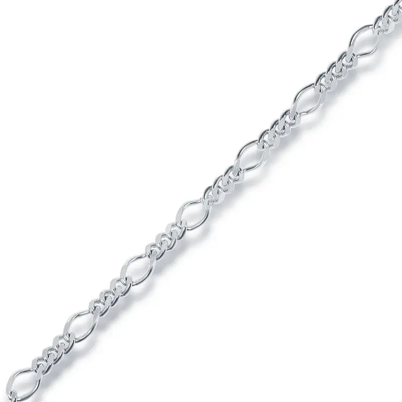 Sterling Silver Curb Linked Bracelet - Rhodium Plated