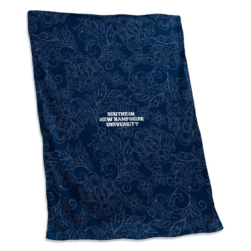 Southern New Hampshire U Navy Paisley Sweatshirt Blanket (Screened)