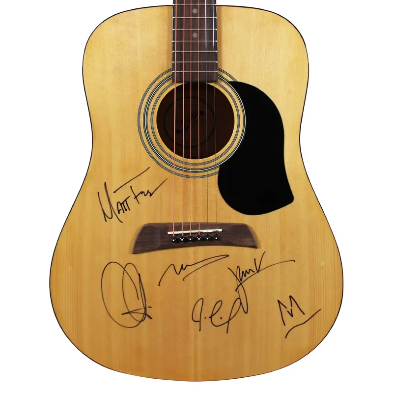 Maroon 5 (5) Levine, Valentine, Flynn +2 Signed First Act Acoustic Guitar JSA